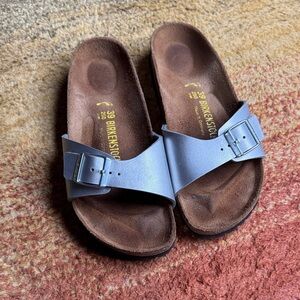 Birkenstock Madrid Birko-Flor Silver Sandals